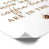 Moderner Fall Wie viele Kaffeebohnen Babydusche Poster (Ecke)