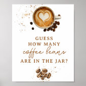 Moderner Fall Wie viele Kaffeebohnen Babydusche Poster (Vorne)