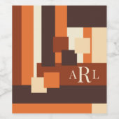 Moderner Fallen-Farbblock Personalisiert Weinetikett (Einzelnes Label)