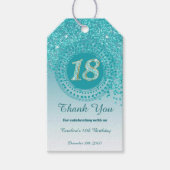 Moderner Falling Aquamarin Blue Glitzer 18. Geburt Geschenkanhänger (Vorderseite)