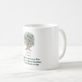 Moderner Familienbaum Mit Monogramm Kaffeetasse (VorderseiteRechts)