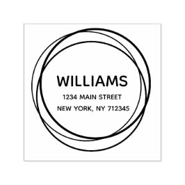 Moderner Familienname minimalistischer Rücksendead Permastempel