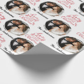 Moderner Familienname und Hochzeitsstift Weihnacht Geschenkpapier (Ecke)