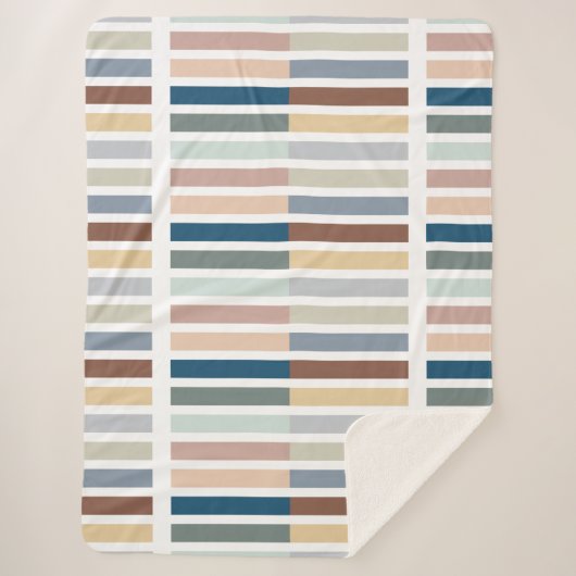 Moderner Farbblock Abstrakt gestrichen Sherpadecke (Vorderseite)