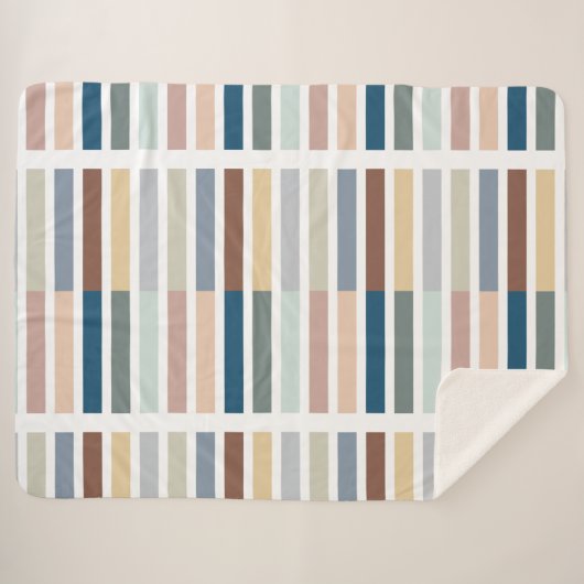 Moderner Farbblock Abstrakt gestrichen Sherpadecke (Vorderseite (Horizontal))