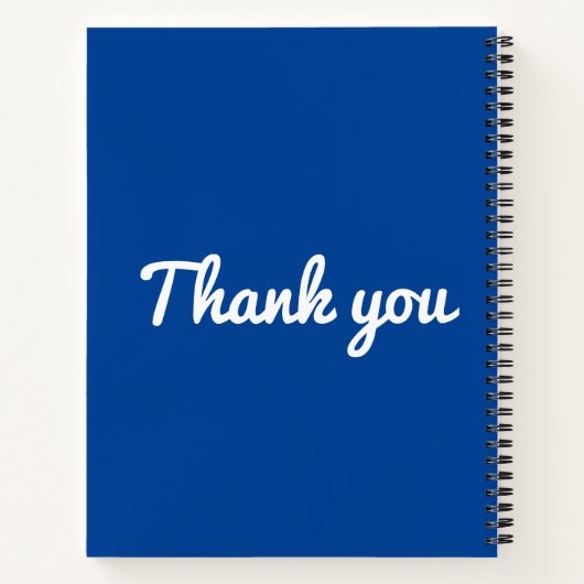 Moderner Farbblock Blau Schwarz-weiße Dankbarkeit Notizblock (Rückseite)