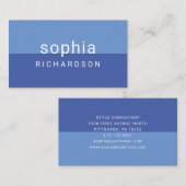 Moderner Farbblock| Blau Visitenkarte (Vorne/Hinten)