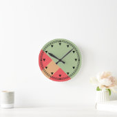 Moderner Farbblock Geo 1 Runde Wanduhr (Zuhause)