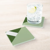 Moderner Farbblock Geo 2 Glasuntersetzer (Schrägansicht)