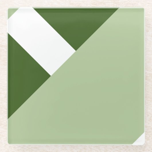 Moderner Farbblock Geo 2 Glasuntersetzer (Vorderseite)