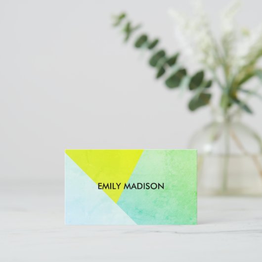 Moderner / Farbblock / Grüntöne Visitenkarte (Stehend Vorderseite)