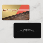 Moderner Farbblock Holz-Stylist Visitenkarte (Vorne/Hinten)