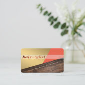 Moderner Farbblock Holz-Stylist Visitenkarte (Stehend Vorderseite)