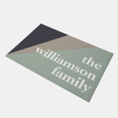 Moderner Farbblock in Größe und Braun Personalisie Fußmatte (Schrägansicht)