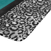 Moderner Farbblock-Leopard drucken Aquamarines Sil Schneidebrett (Ecke)