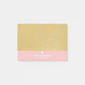 Moderner Farbblock mit hochskalierbarem Herzmonogr Post-it Klebezettel (Vorderseite)