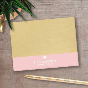 Moderner Farbblock mit hochskalierbarem Herzmonogr Post-it Klebezettel