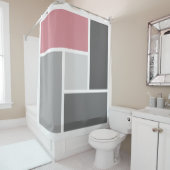 Moderner Farbblock Mosaik Dusty Pink Grau Weiß Duschvorhang (Beispiel)
