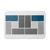 Moderner Farbblock Mosaik Ozean Blau Weiß Badematte (Vorderseite)