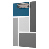 Moderner Farbblock Mosaik Ozean Blau Weiß Klemmbrett (Links)