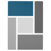 Moderner Farbblock Mosaik Ozean Blau Weiß Klemmbrett (Rückseite)