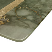 Moderner Farbblock Olive Green Gold Foil Marmor Schneidebrett (Ecke)