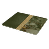 Moderner Farbblock Olive Green Gold Foil Marmor Schneidebrett (Ecke)