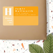 Moderner Farbblock Orange Return & Send Adresse