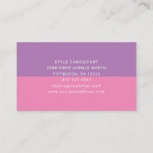 Moderner Farbblock| Rosa und Lavendel Lila Visitenkarte (Rückseite)