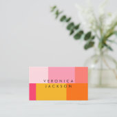 Moderner Farbblock | Rosa und Orange Visitenkarte (Stehend Vorderseite)