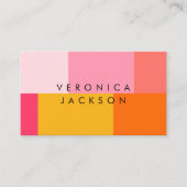 Moderner Farbblock | Rosa und Orange Visitenkarte (Vorderseite)