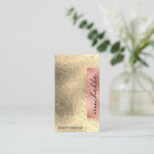 Moderner Farbblock | Rose Gold Foil Geometric Visitenkarte (Stehend Vorderseite)