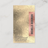 Moderner Farbblock | Rose Gold Foil Geometric Visitenkarte (Rückseite)