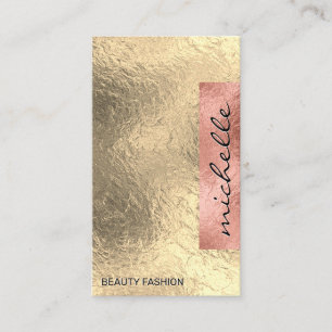 Moderner Farbblock   Rose Gold Foil Geometric Visitenkarte