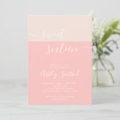 Moderner Farbblock rot Rosa geometrisch süß 16 Einladung (Stehend Vorderseite)