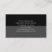 Moderner Farbblock| Schwarz und Dunkelgrau Visitenkarte (Rückseite)