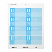 Moderner Farbblock Sky Blue Rücksendeadresse & Sen (Vorne)