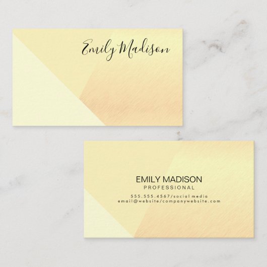 Moderner Farbblock | Trendy Stylish Visitenkarte (Vorne/Hinten)