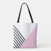 Moderner Farbblock und Streifen mit Monogramm Tasche (Rückseite)