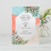 Moderner Farbblock Weihnachten/Urlaub Einladung (Stehend Vorderseite)