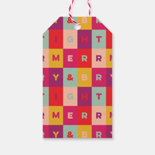 Moderner Farbenfroh und heller Wein Geschenkanhänger (Rückseite)