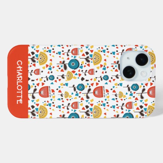 Moderner, farbenfroher, blumenreicher Individuelle Case-Mate iPhone Hülle (Rückseite (Horizontal))