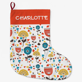 Moderner, farbenfroher, blumenreicher Individuelle Großer Weihnachtsstrumpf