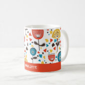 Moderner, farbenfroher, blumenreicher Individuelle Kaffeetasse (VorderseiteRechts)