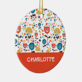 Moderner, farbenfroher, blumenreicher Individuelle Keramik Ornament (Rechts)