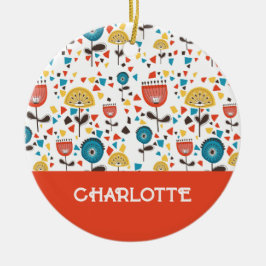 Moderner, farbenfroher, blumenreicher Individuelle Keramik Ornament