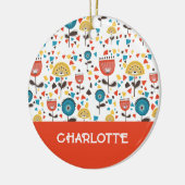 Moderner, farbenfroher, blumenreicher Individuelle Keramik Ornament (Links)