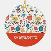 Moderner, farbenfroher, blumenreicher Individuelle Keramik Ornament (Hinten)