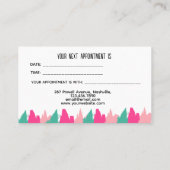 Moderner farbenfroher Brush Strokes Salon Terminkarte (Rückseite)