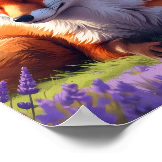 Moderner farbenfroher Fox in einem lebendigen Lave Poster (Ecke)